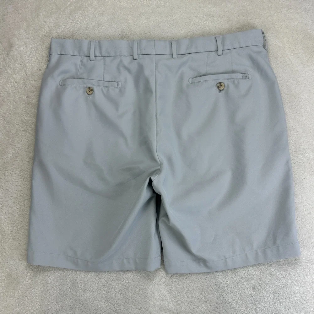 Peter Millar Chino Shorts Mens 38 Light Gray Flat Front Golf Performance Comfort